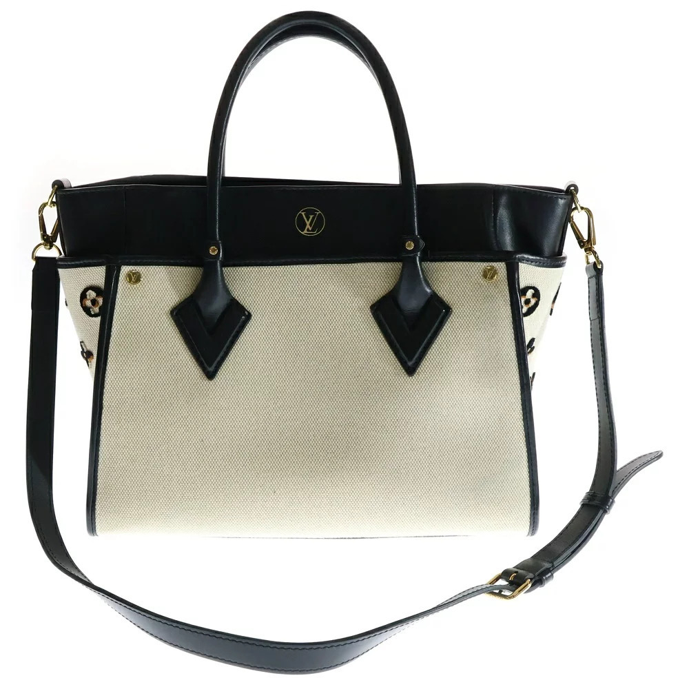 Louis Vuitton Shoulder Trim Beige On My Side Black Handbag Bag